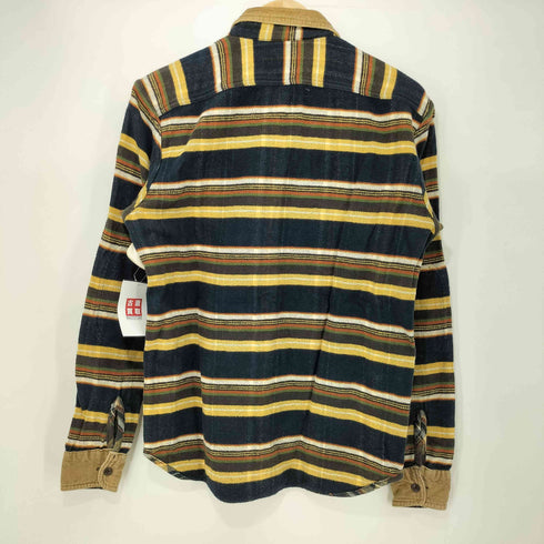 FLASH REPORT L/S リバーシブルネルシャツ チェック×ボーダー レディース JPN:M