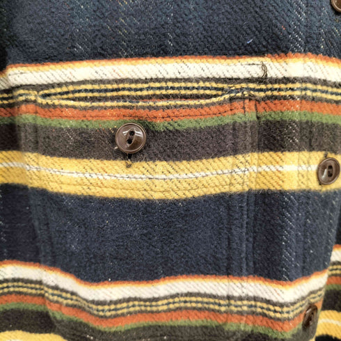 FLASH REPORT L/S リバーシブルネルシャツ チェック×ボーダー レディース JPN:M