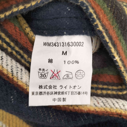 FLASH REPORT L/S リバーシブルネルシャツ チェック×ボーダー レディース JPN:M