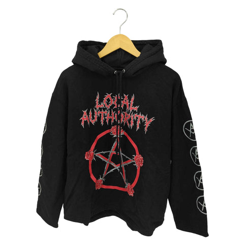 ローカルオーソリティ Local Authority USA製 ワールドツアー グラフィック ロゴプリント スウェット プルオーバーパーカー メンズ import:M