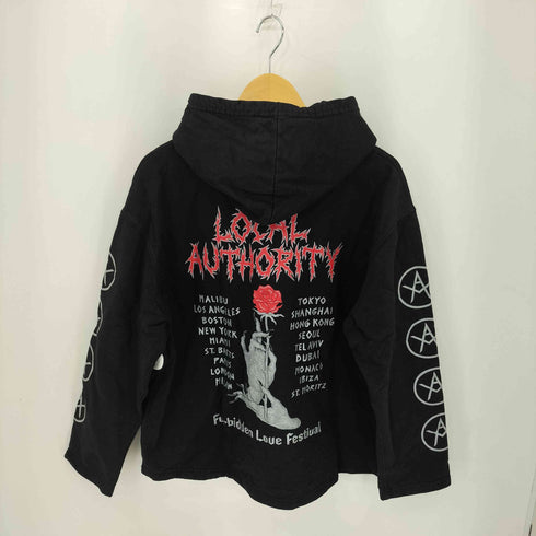 ローカルオーソリティ Local Authority USA製 ワールドツアー グラフィック ロゴプリント スウェット プルオーバーパーカー メンズ import:M