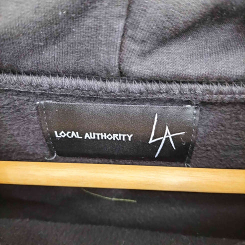 ローカルオーソリティ Local Authority USA製 ワールドツアー グラフィック ロゴプリント スウェット プルオーバーパーカー メンズ import:M