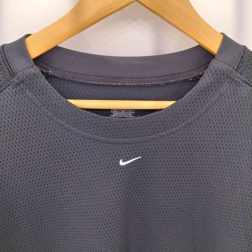ナイキ NIKE フロントスウッシュロゴ刺繍 メッシュ クルーネック Tシャツ メンズ import:XL