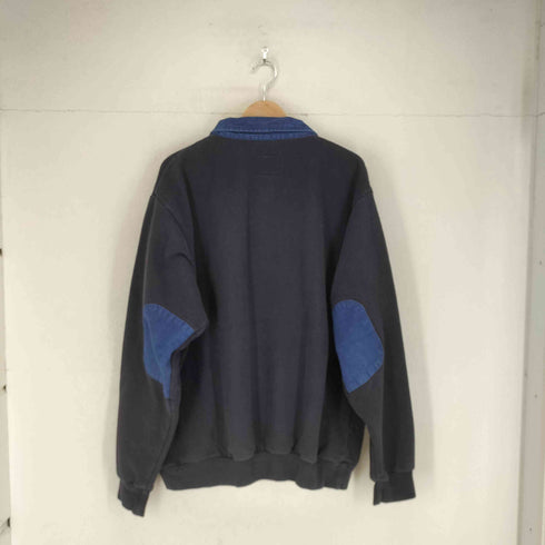 GAME WORKWEAR USA製 デニム切替ハーフジップスウェット メンズ XL