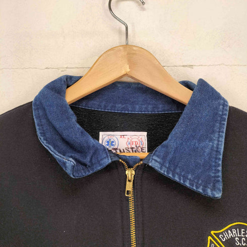 GAME WORKWEAR USA製 デニム切替ハーフジップスウェット メンズ XL