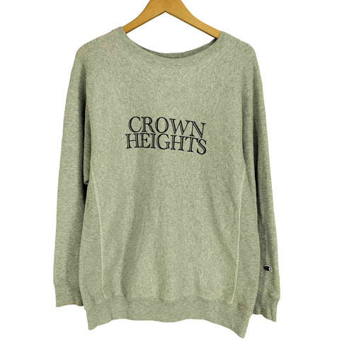 チャンピオン Champion REVERSE WEAVE 青タグ 復刻 CROWN HEIGHTS プリント クルーネック スウェット メンズ import:S