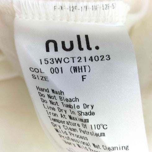 null. バックオープン長袖カットソー レディース FREE