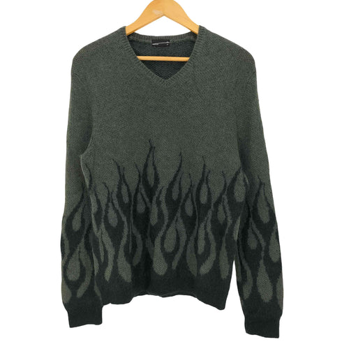 ラッドミュージシャン LAD MUSICIAN キッドモヘア フレイム ファイアパターン Vネックニット メンズ JPN:44