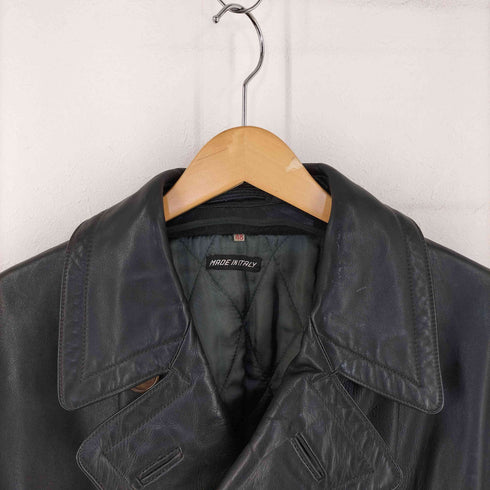 50~60s イタリア製 レザートレンチコート メンズ 48