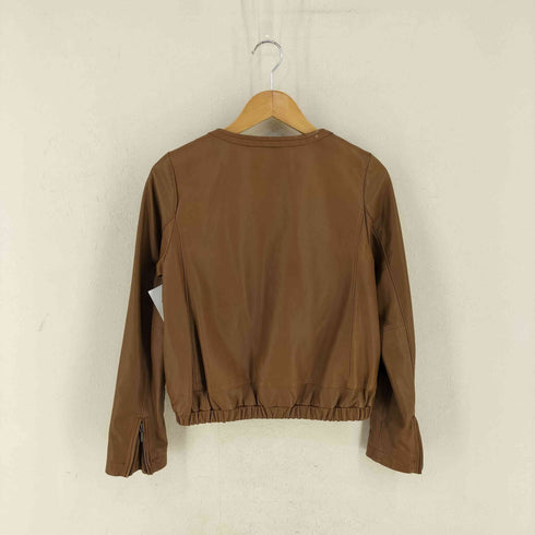 MIMI&ROGER ノーカラーレザージャケット レディース