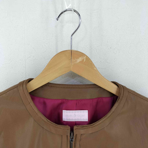 MIMI&ROGER ノーカラーレザージャケット レディース