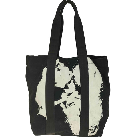 グラウンドワイ Ground Y 22AW 書道家 コラボ アート グラフィックプリント キャンバス地 トートバッグ メンズ