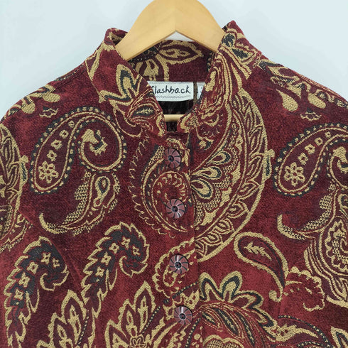 Flashback 90S ゴブラン織り ハンドカラー チェスター コート インド綿 ネイティブ 柄 メンズ