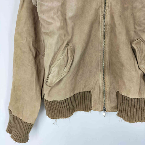 ジョルジオブラット Giorgio Brato イタリア製 リアルレザー リブニット 切り替え G9型 ブルゾン スウィングトップ メンズ