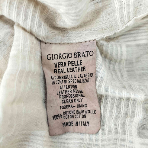 ジョルジオブラット Giorgio Brato イタリア製 リアルレザー リブニット 切り替え G9型 ブルゾン スウィングトップ メンズ