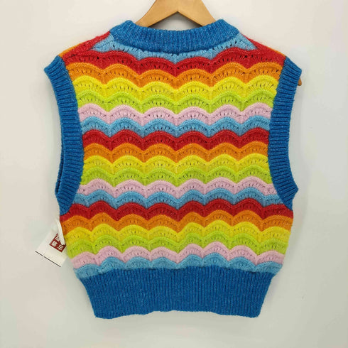 ザラ ZARA RAINBOW COLLAR KNIT VEST レインボー カラー ニット ベスト レディース import:L