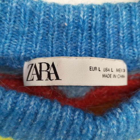 ザラ ZARA RAINBOW COLLAR KNIT VEST レインボー カラー ニット ベスト レディース import:L