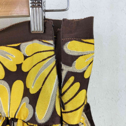 モスキーノ MOSCHINO シルク混 金箔 フラワースカート レディース 40