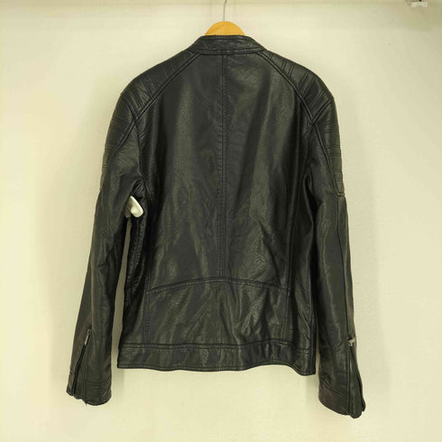 ザラ ZARA レザー シングル ライダース ジャケット メンズ import:M