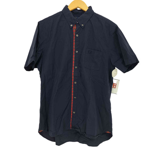 フレッドペリー FRED PERRY ロゴ刺繍 チェック切替 半袖 ボタンダウンシャツ メンズ JPN:L