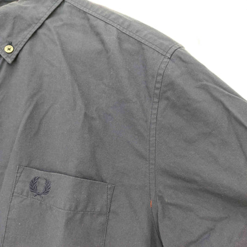 フレッドペリー FRED PERRY ロゴ刺繍 チェック切替 半袖 ボタンダウンシャツ メンズ JPN:L