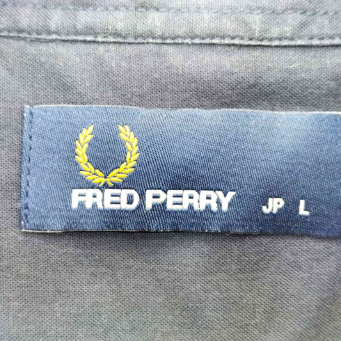 フレッドペリー FRED PERRY ロゴ刺繍 チェック切替 半袖 ボタンダウンシャツ メンズ JPN:L
