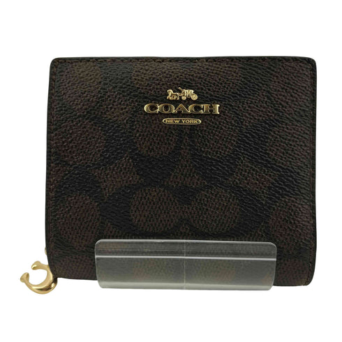 コーチ COACH シグネチャー スナップウォレット 二つ折り財布 シボ革 レディース
