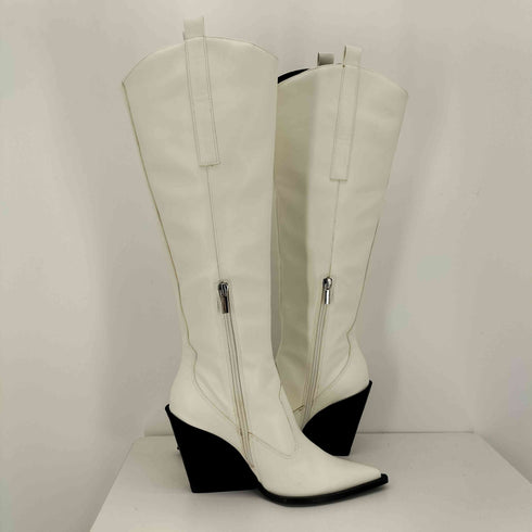 ザラ ZARA ポインテッド トゥ レザー ロングブーツ レディース JPN:24