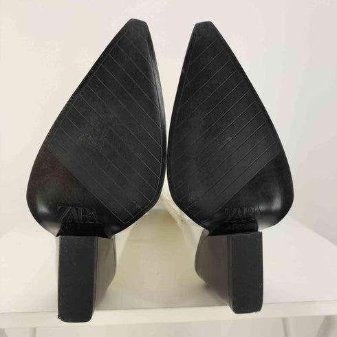 ザラ ZARA ポインテッド トゥ レザー ロングブーツ レディース JPN:24