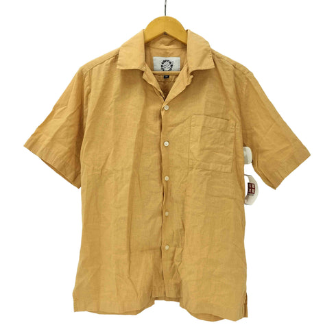 カルネボレンテ Carne Bollente 綿麻生地 コットン リネン バック ステッチ 刺繍 S/S オープンカラー シャツ メンズ import:XS