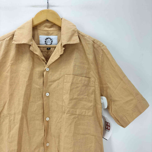 カルネボレンテ Carne Bollente 綿麻生地 コットン リネン バック ステッチ 刺繍 S/S オープンカラー シャツ メンズ import:XS