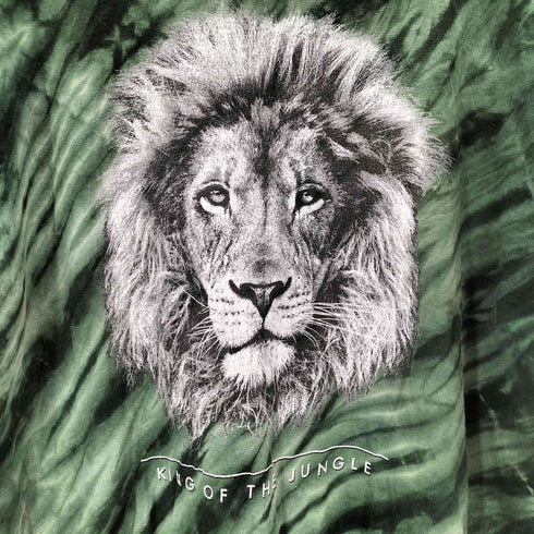 ギルダン GILDAN 00S 二枚タグ タイダイ 抜染 ライオン KING OF THE JUNGLE プリント S/S Tシャツ ビックサイズ メンズ XL