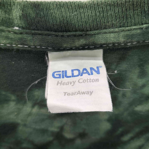 ギルダン GILDAN 00S 二枚タグ タイダイ 抜染 ライオン KING OF THE JUNGLE プリント S/S Tシャツ ビックサイズ メンズ  XL