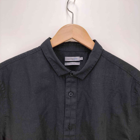 カルバンクラインジーンズ Calvin Klein Jeans リネン混 デザイン長袖シャツ メンズ JPN:L