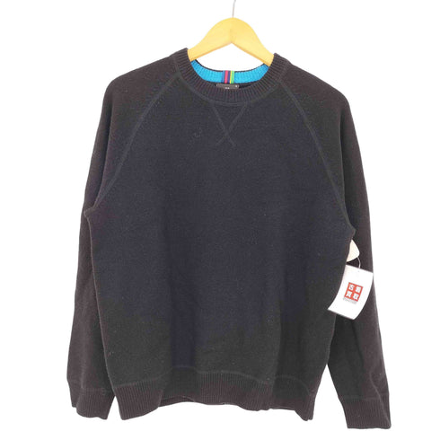 ピーエスポールスミス PS Paul Smith リブ配色切替 前Vガゼット ラグランスリーブ ウール クルーネックニット メンズ import:M