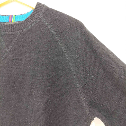 ピーエスポールスミス PS Paul Smith リブ配色切替 前Vガゼット ラグランスリーブ ウール クルーネックニット メンズ import:M