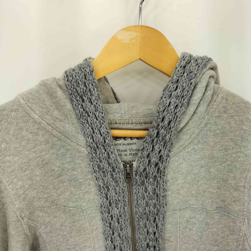 レターバックナンバー LETTER BACK NUMBER ニットドッキング ダブルジッパー スウェットパーカー Y2K メンズ import:L