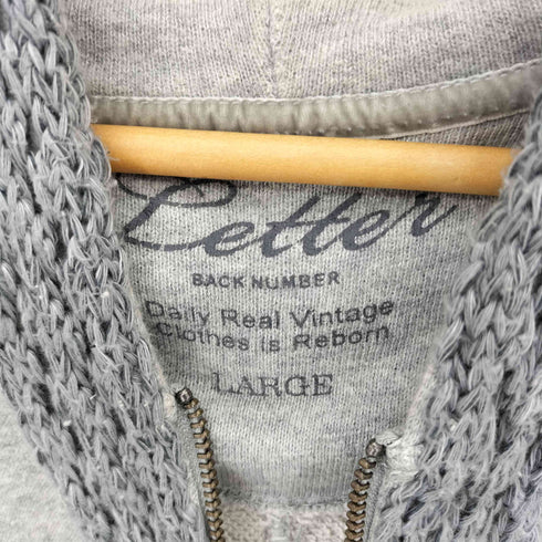 レターバックナンバー LETTER BACK NUMBER ニットドッキング ダブルジッパー スウェットパーカー Y2K メンズ import:L