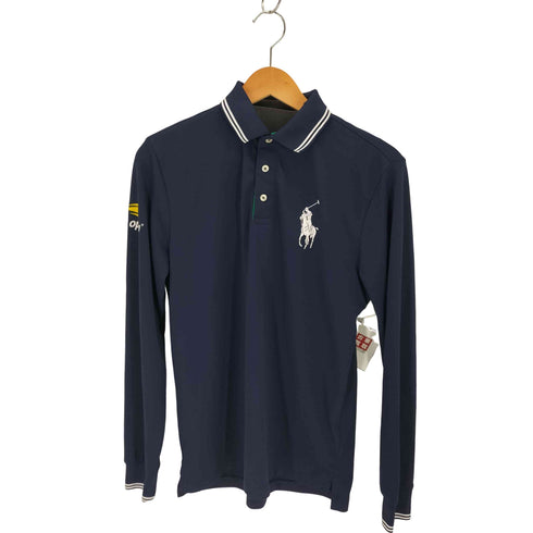 ポロラルフローレン POLO RALPH LAUREN CUSTOM SLIM FIT 両面ポニープリントL/Sポロシャツ メンズ JPN:S