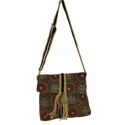 ゴブラン織り フリンジショルダーバッグ メンズ