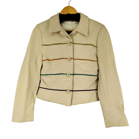 CARMELA MADE IN SPAIN パイピングデザインレザージャケット レディース
