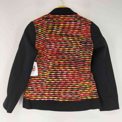 MODE MIKI デザインボーダー切り替えテーラードジャケット レディース