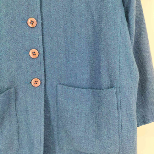 ソニアリキエル SONIA RYKIEL 80-90S MADE IN FRANCE ヘリンボーンウールチェスターコート レディース