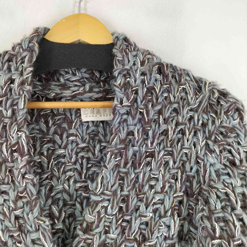 ハンドメイド ケーブルニットカーディガン レディース