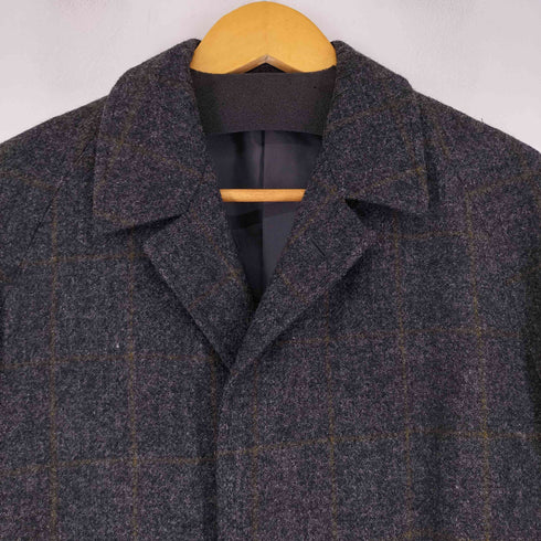 HITSUJI-YA チェックウールステンカラーコート メンズ