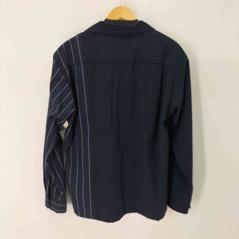 ミハラヤスヒロ MIHARA YASUHIRO ストライプ 切り替え L/S オープンカラー シャツ ストライプパンツ セットアップ メンズ M