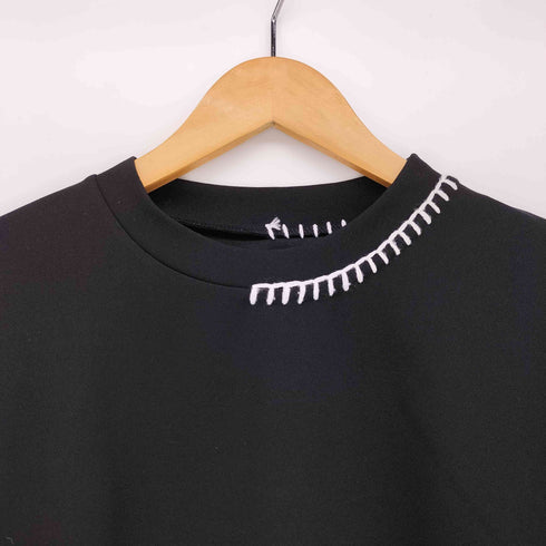 ルイス Luis カットジョーゼットブランケットステッチTシャツ メンズ FREE