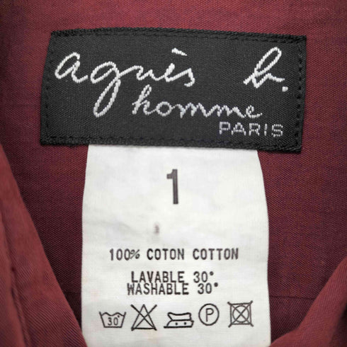 アニエスベーオム Agnes b.homme 日本製 コットンシャツ メンズ JPN:1