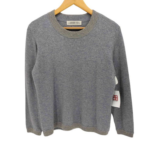 CASHMERE CLUB 21 リブ編み カシミヤ クルーネック ニット レディース