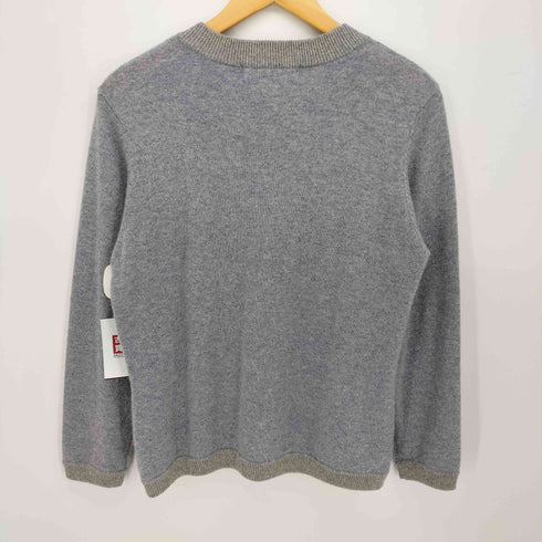 CASHMERE CLUB 21 リブ編み カシミヤ クルーネック ニット レディース